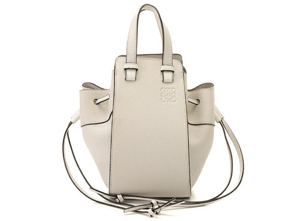 Loewe Hammock Drawstring Bag White Calfskin